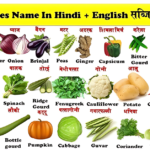 Vegetables Name in Hindi and English