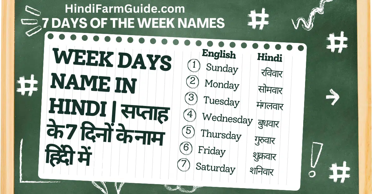 7 Days of the Week Names in English & Hindi - जानें सप्ताह के 7 दिनों के नाम 25 7 Days of the Week Names